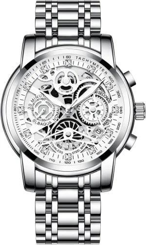 Men's Watches Waterproof Analog Quartz Watch Luminous Wristwatch with Stainless Steel Brecelet Fashion Multi-Function Watch for Men spite lizard amino RORIOS Chronograph 
