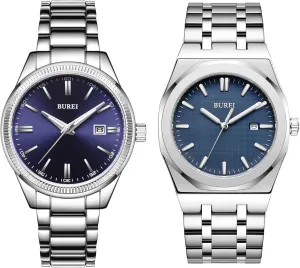 Men's Wrist Watches Stainless Steel Waterproof Quartz buzz archaeopteryx Watch for Man, Gifts for Him BUREI Fashion Minimalist Business 