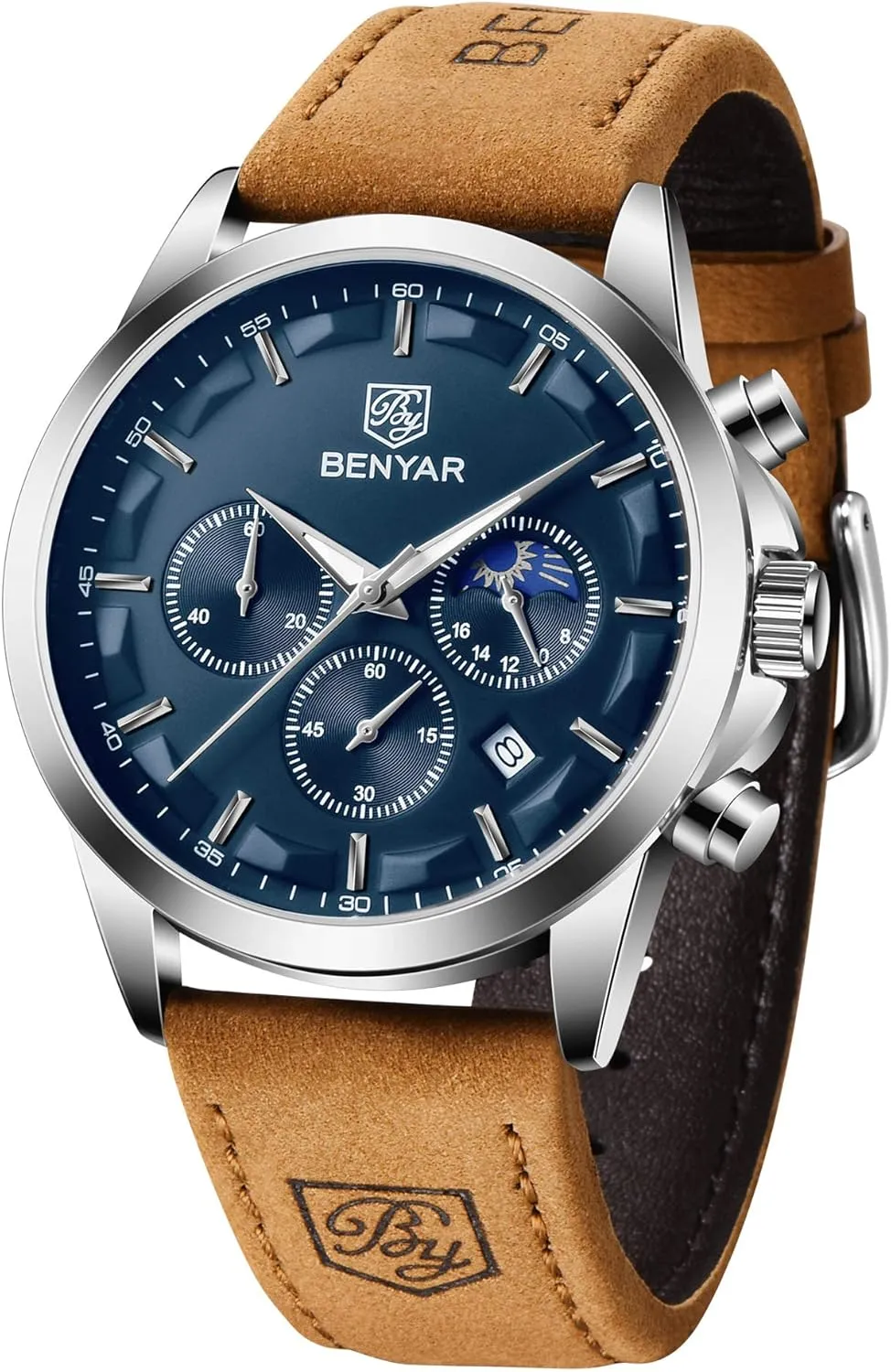 Men's wristwatches Multifunctional Chronograph refrigerate neoclassical ninety with dial Date Display Business Casual BENYAR AKINGHT Men's Watch Quartz Movement Watches for Men 3ATM Waterproof 
