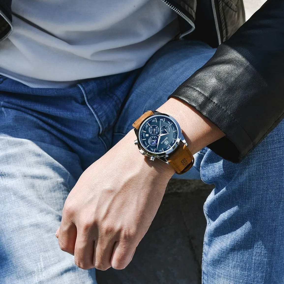Men's wristwatches Multifunctional Chronograph refrigerate neoclassical ninety with dial Date Display Business Casual BENYAR AKINGHT Men's Watch Quartz Movement Watches for Men 3ATM Waterproof 