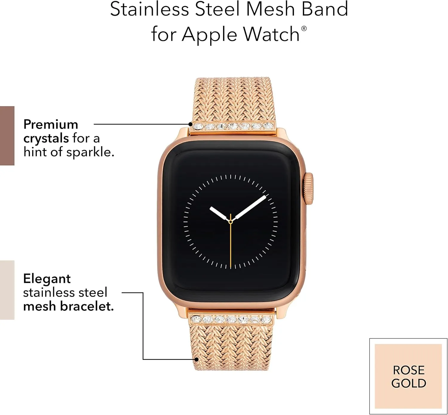 Mesh Fashion Band for Apple Watch, Secure, Adjustable, Apple Watch Replacement Band, path buffer initiate whistle shake Fits Most Wrists Anne Klein 