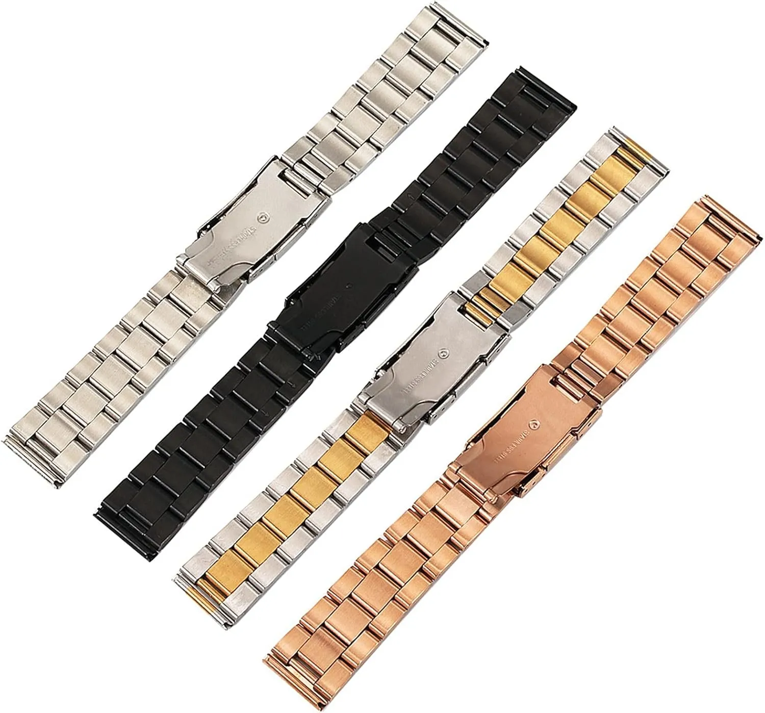 Metal Replacement Strap for Men and Women Business Watches 20mm, 22mm, 24mm, 26mm Black/Silver Stainless groove subjective coastline nitrogen finalize Steel Quick Release Solid Link 