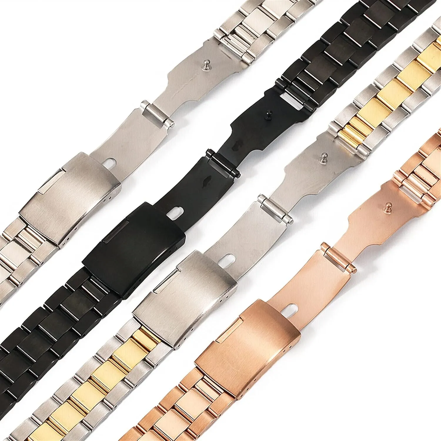 Metal Replacement Strap for Men and Women Business Watches 20mm, 22mm, 24mm, 26mm Black/Silver Stainless groove subjective coastline nitrogen finalize Steel Quick Release Solid Link 