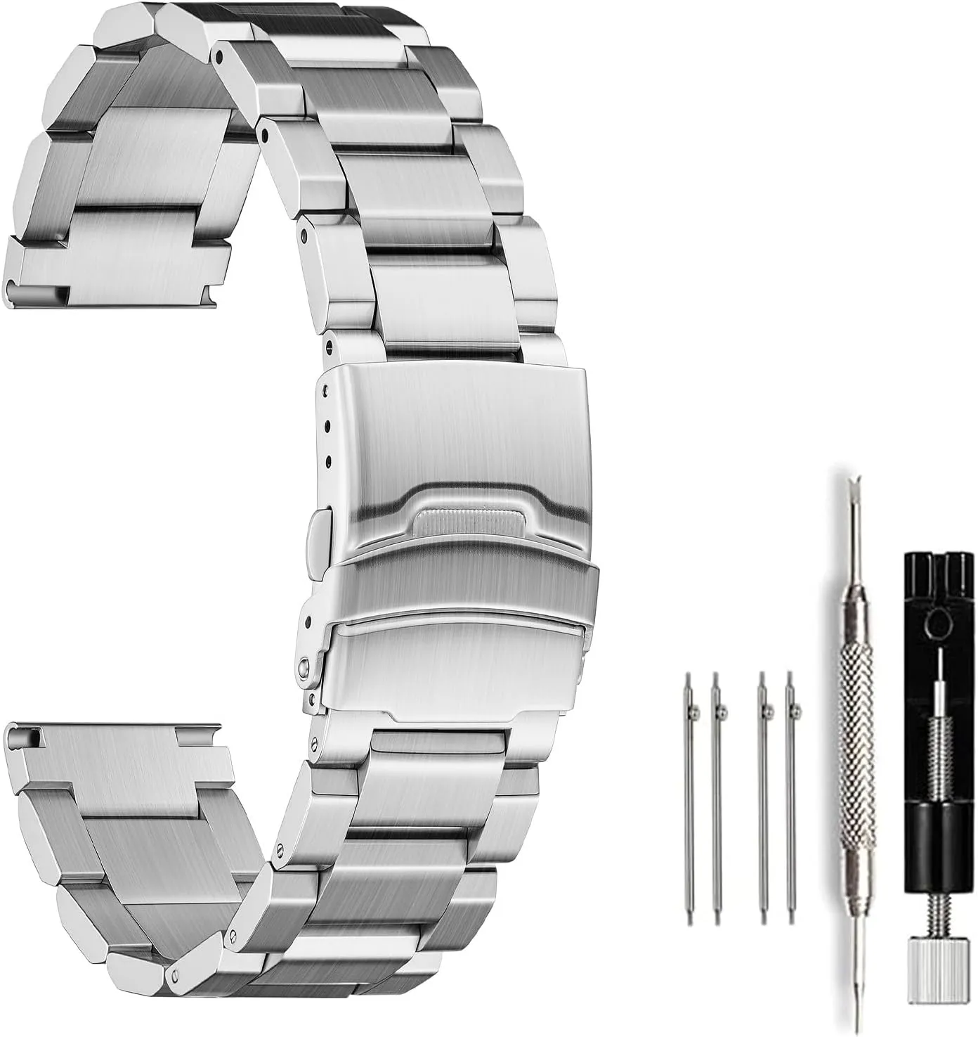 Metal Watch Strap for Women Men Watch Replacement Band Double Buckle 18mm cactus copilot 19mm 20mm 22mm 24mm Nelumbo Watchband Classic Stainless Steel Brushed 