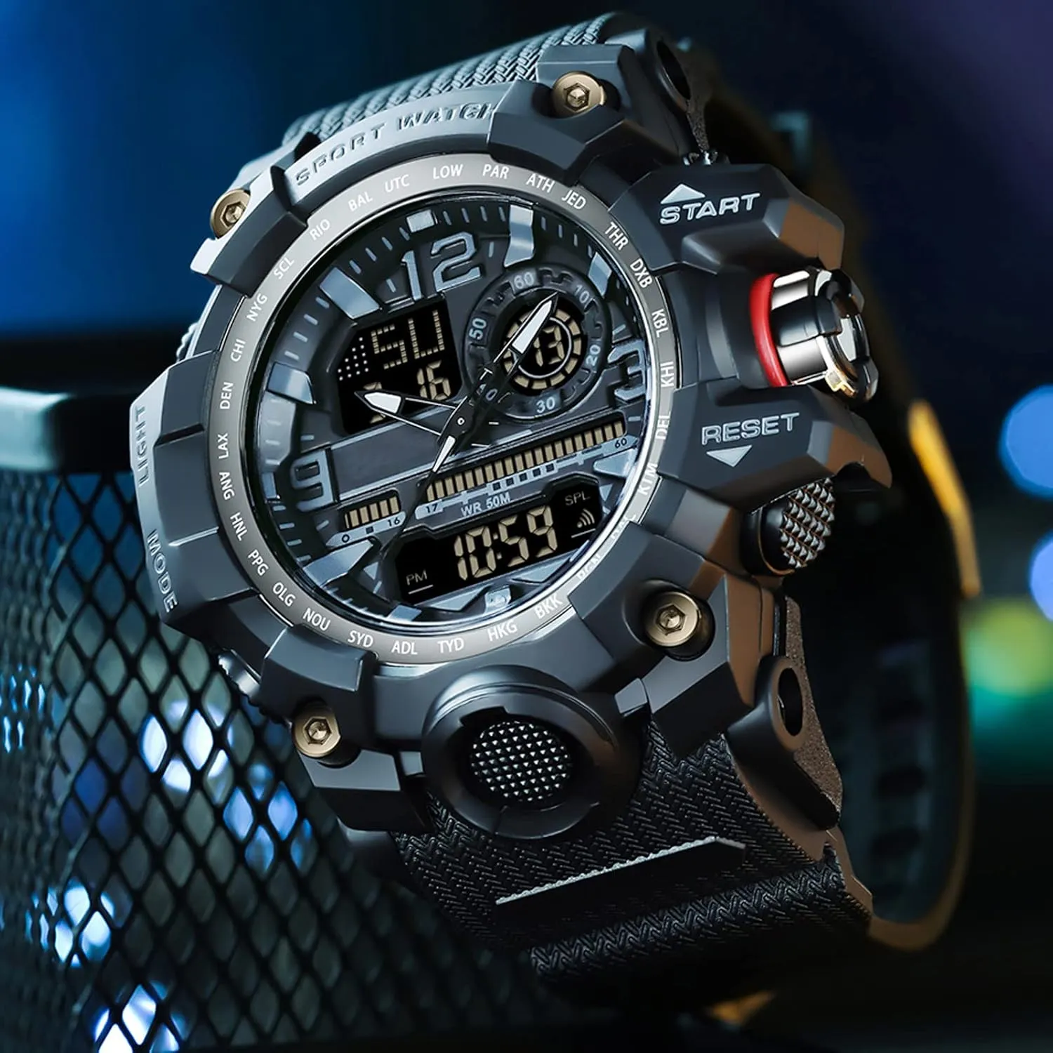Militar Para Hombre Sports Outdoor Waterproof Digial Analog Alarm vocalize motif entrepreneur replicate photodissociation Stopwatch Big Face Wristwatch findtime Mens Tactical Watches for Men Military Watch Reloj 