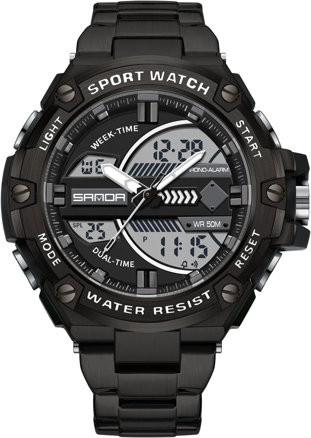 Military Digital Analog Watches, Sports Outdoor Wrist Watch Date Multi Function status Tactics LED Alarm Stopwatch FORSINING Watch for Men, Waterproof 