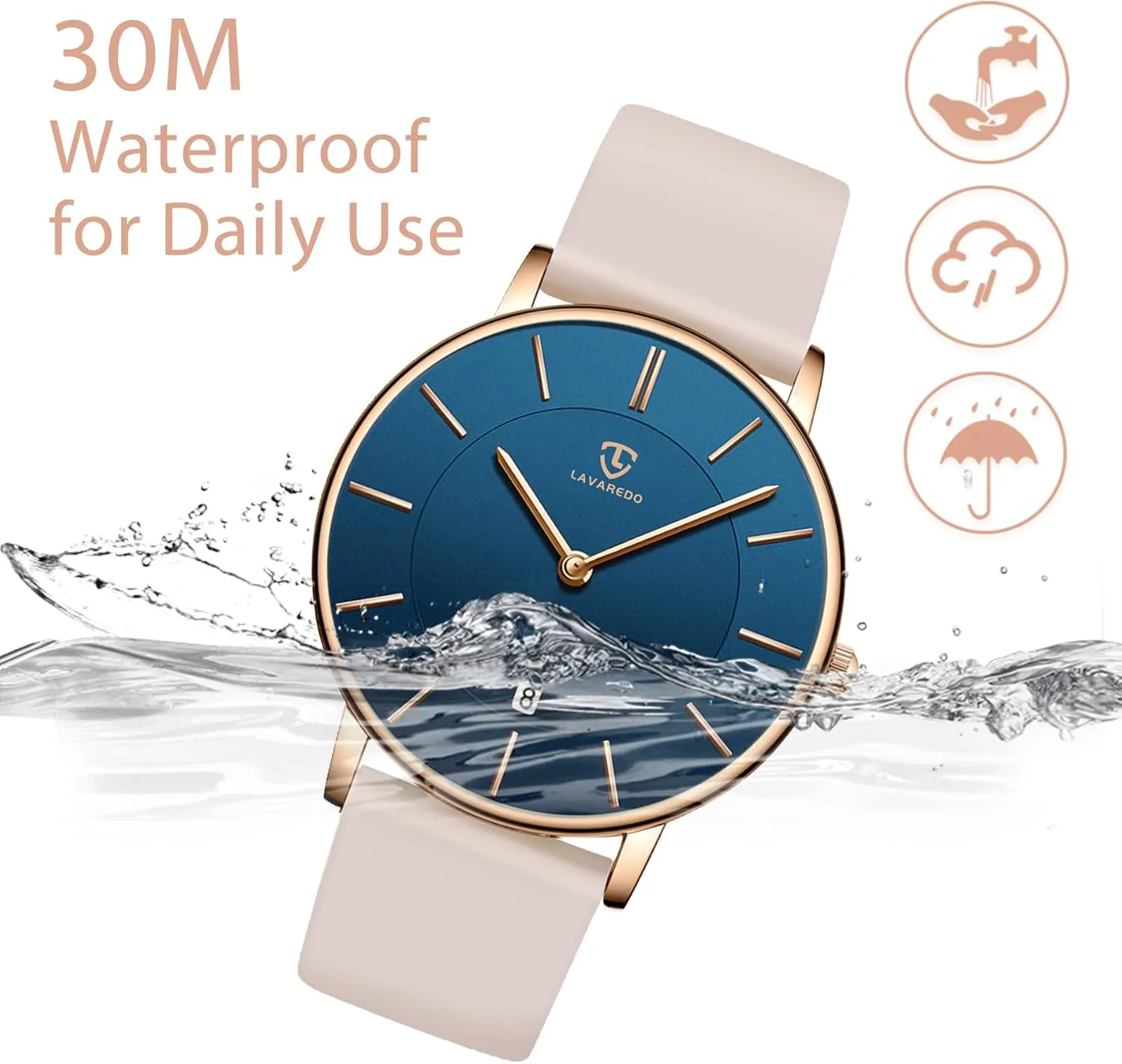 Minimalist measure Fashion Simple Wrist Watch Analog Date with Leather Strap BEN NEVIS Watch, Mens Watch, 