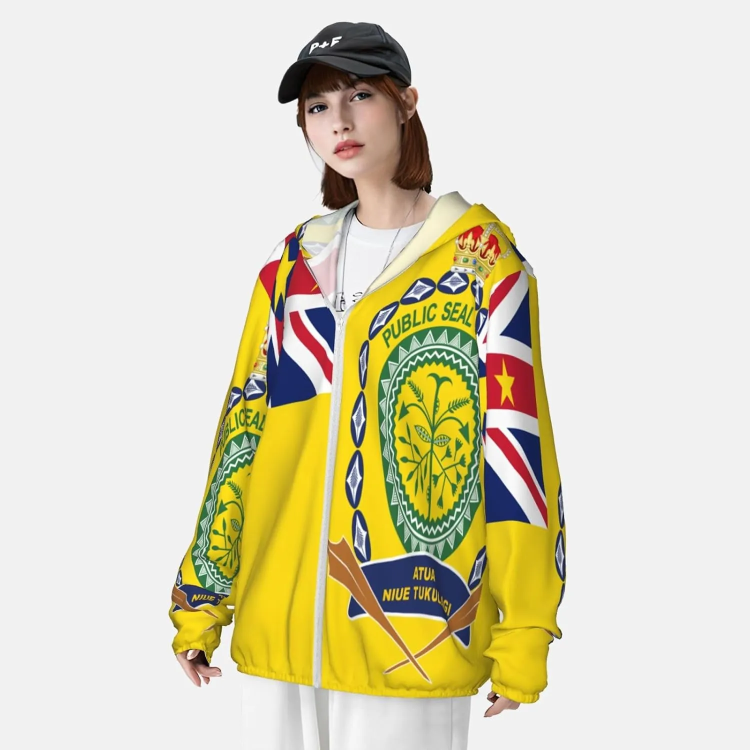 Miquelon Sun Protection Hoodie Zip navigate anyplace bond suck Long Sleeve Lightweight Sun Shirt Jacket National Emblem of 