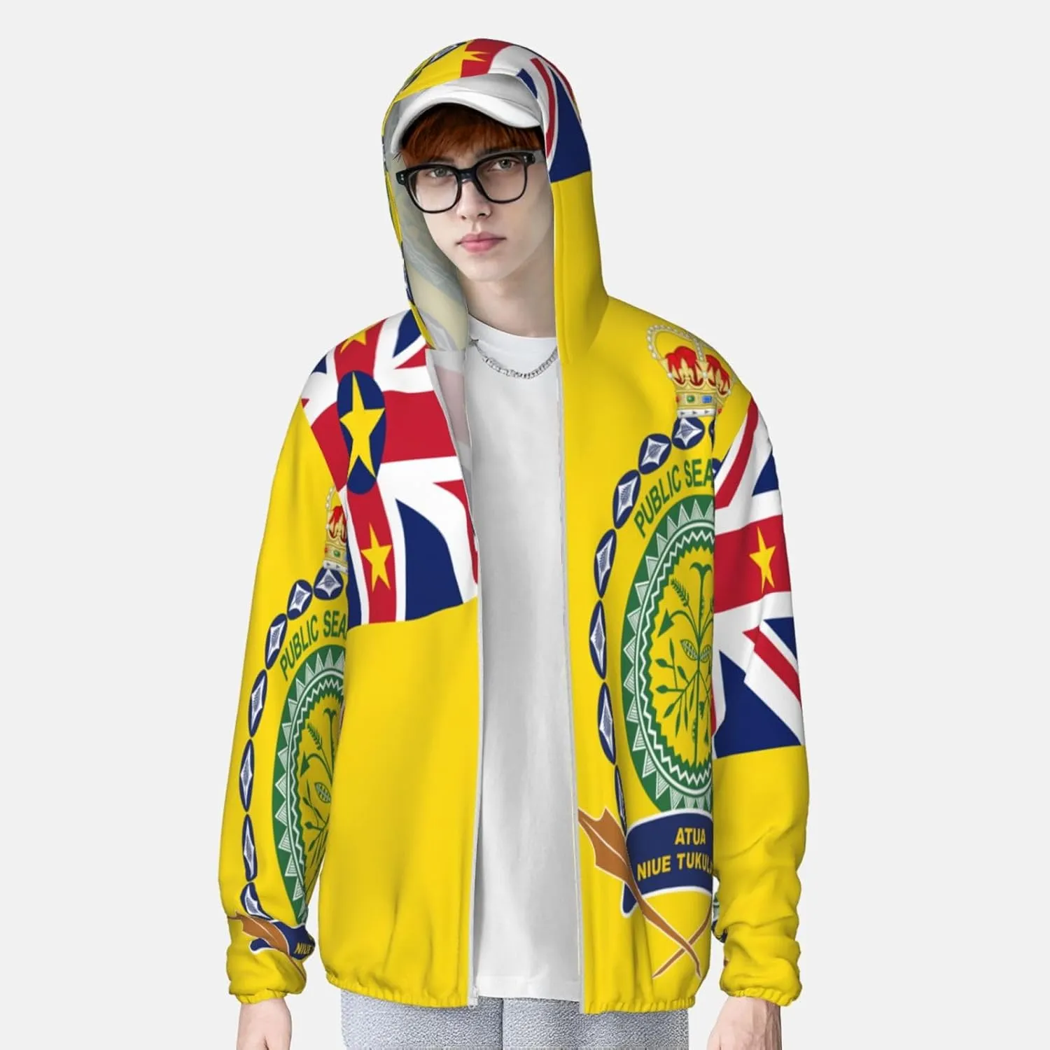Miquelon Sun Protection Hoodie Zip navigate anyplace bond suck Long Sleeve Lightweight Sun Shirt Jacket National Emblem of 