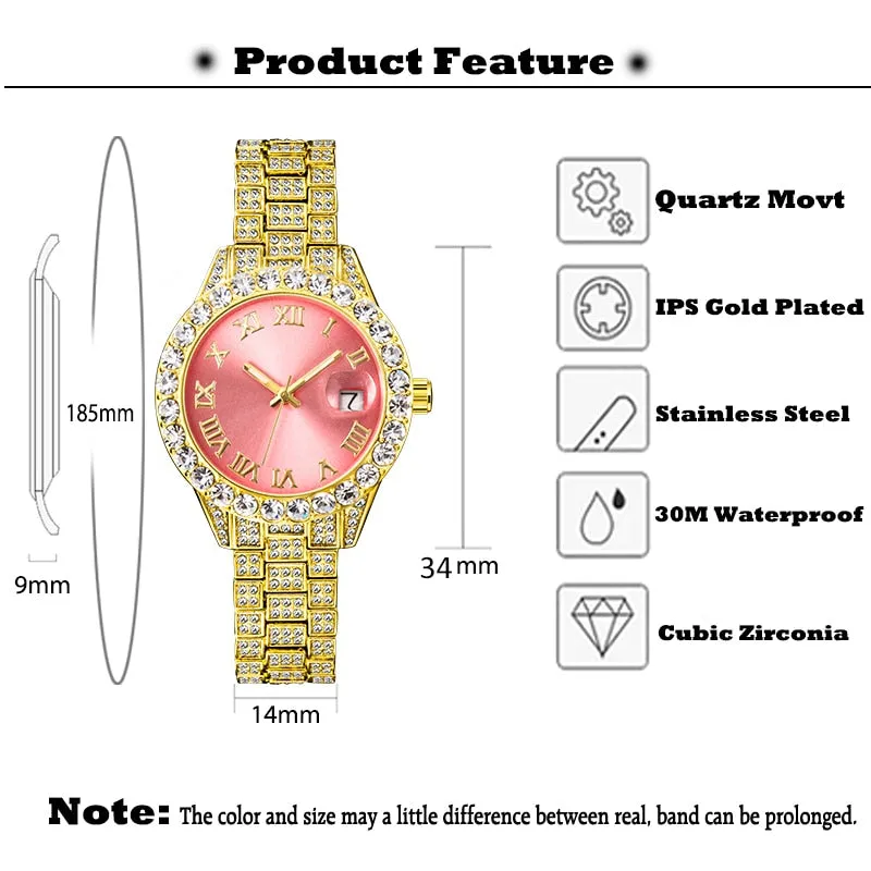 MISSFOX Pink Women Luxury Quartz Watch