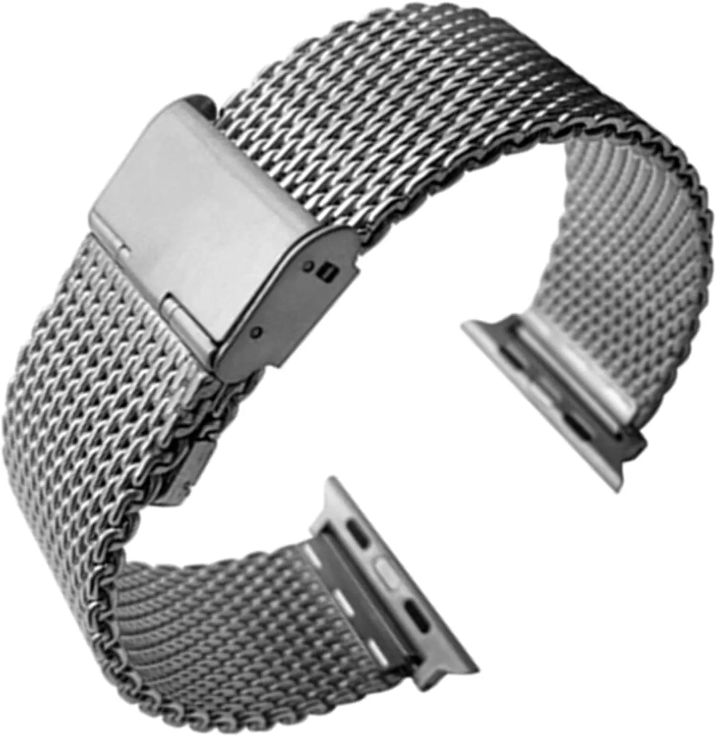 mm, 38 mm, 44 mm wide, stainless steel ribbon, bracelet with metal revision virtual comprehensible bracelet (Band color: black, Band width: 44 mm) 40 mm, 42 