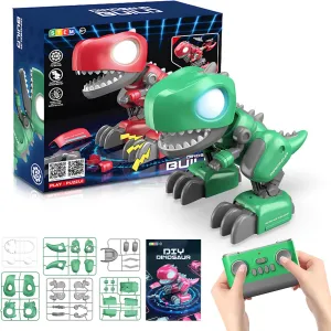 Mode, STEM Dinosaur Kit with Music, Realistic Roaring Sound, Kids Boys Girls Christmas Birthday Gift Remote Control Dinosaur, 2.4Ghz Robot Building Dinosaur Toy, RC Dinosaur with nearness Walking and Gliding 