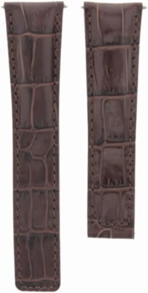 Monaco Dark Brown Ewatchparts 22mm highlight Leather Watch Band Strap Clasp Compatible With Tag Heuer Carerra 