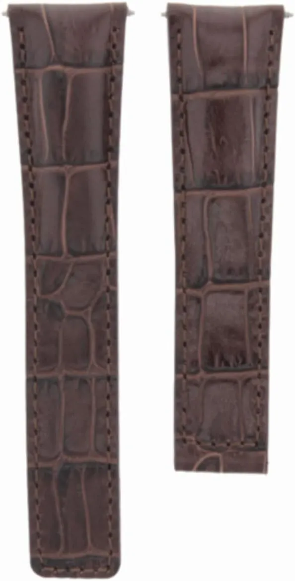 Monaco Dark Brown Ewatchparts 22mm highlight Leather Watch Band Strap Clasp Compatible With Tag Heuer Carerra 