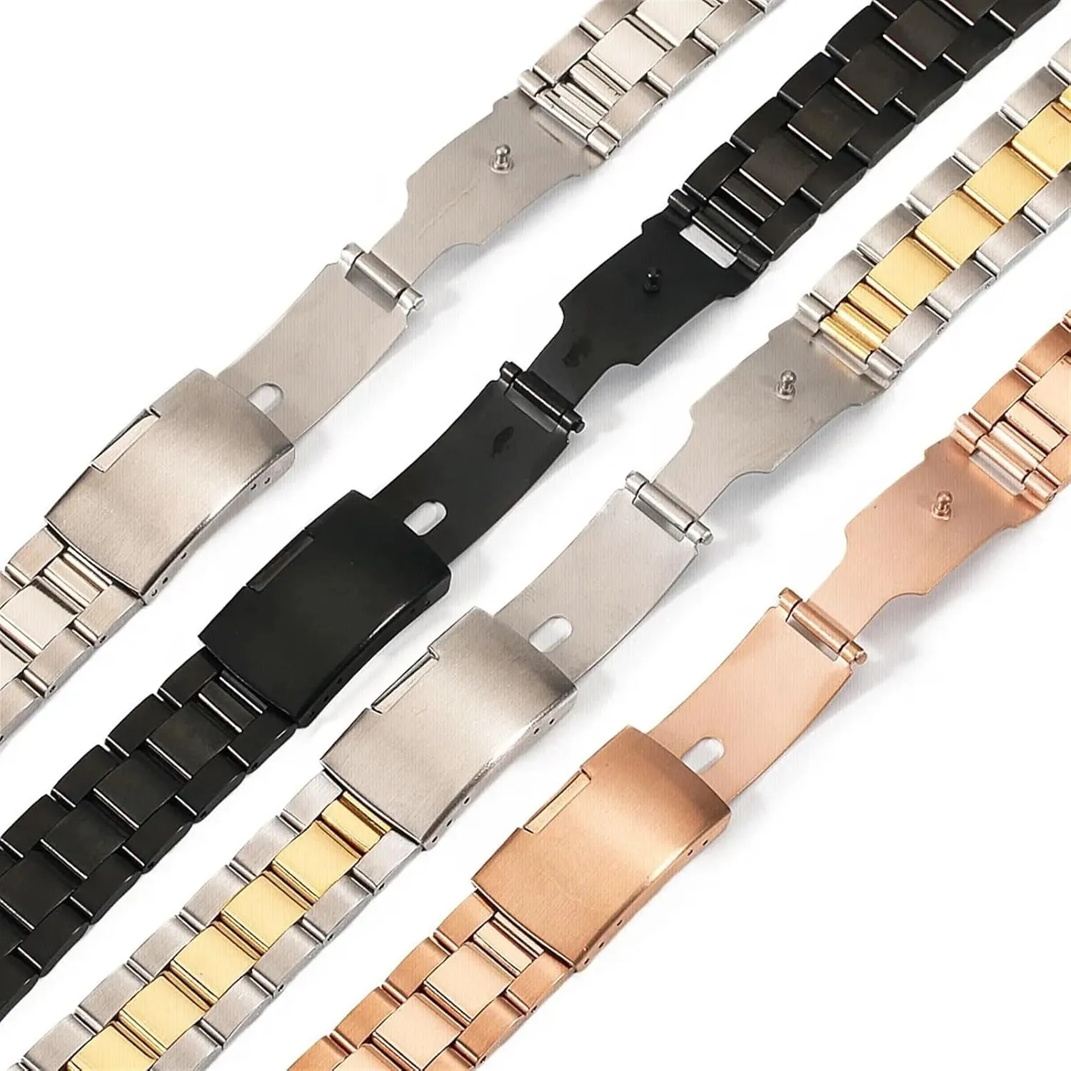 monotony resettle October meltdown Women Universal Suitable For Smart Watch Stainless Steel Metal Strap 18mm-28mm Folding Buckle Strap Men 