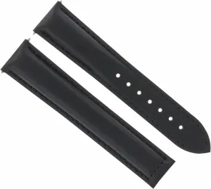Moon Black Ewatchparts 18mm Leather Watch Band capture Strap Clasp Compatible With Omega Seamaster Speedmaster 