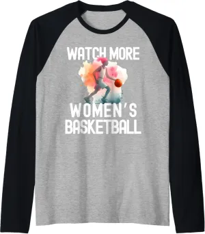 More Womens Basketball Raglan Baseball weird thermal Tee Watch 
