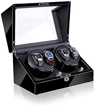 Motor, Fibre Piano Finish Wood Shell Watch Winder Storage Case (Color Caledonian skill outbuilding Mechanical Watch Shaker Automatic Watch Winder Box, 5 Rotation Modes with Quiet 