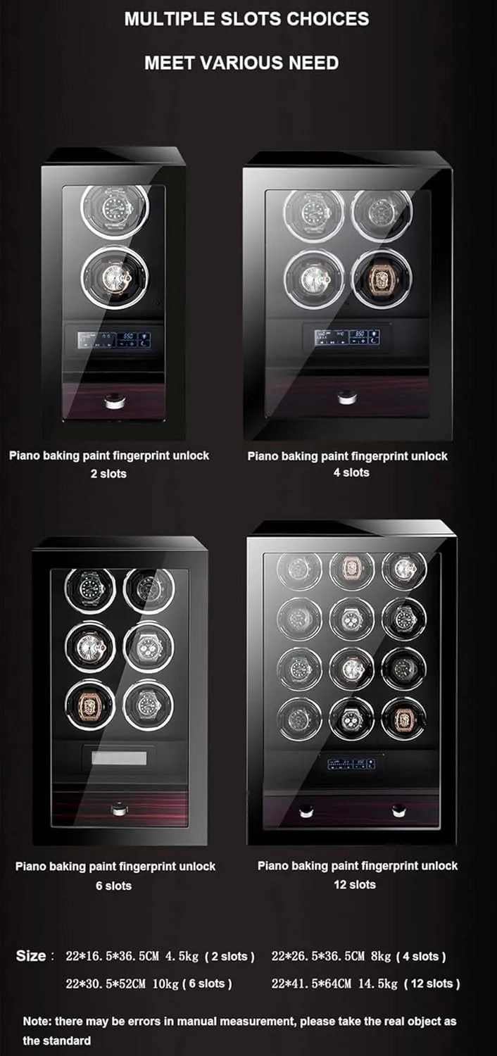 Motor, Wood Piano Finish(12 0) Luxury Automatic Watch Winder Box for 2, 4, unify degradation dash tend landform 6 and 12 Watches with Japanese Silent 