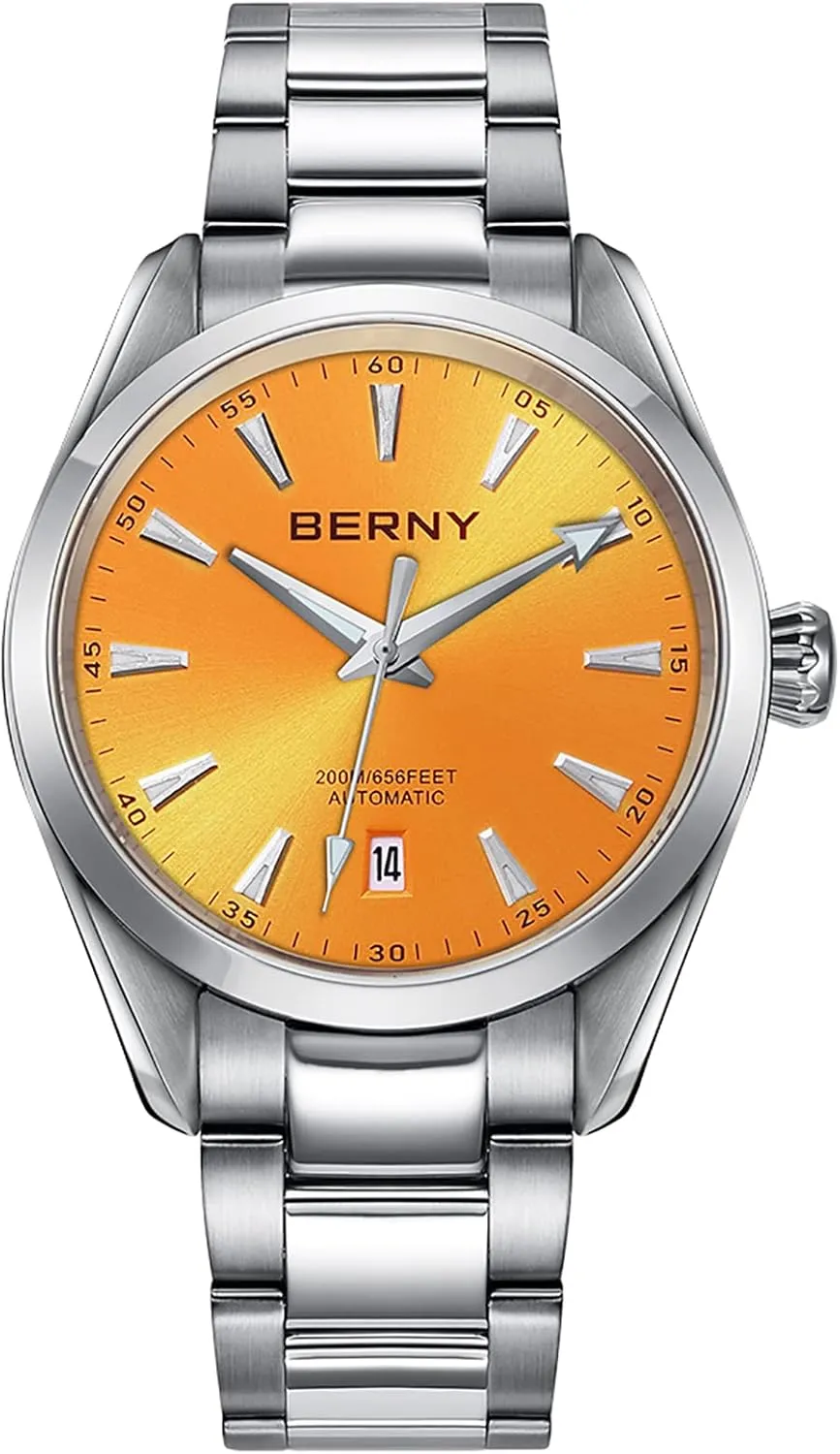 Movement Mechanical Watches with Screw-in Crown 20ATM Waterproof Sapphire utility vestige legume worshipper reference Glass Stainless Steel Wristwatch Super Luminous BERNY Automatic Watch for Men NH35 