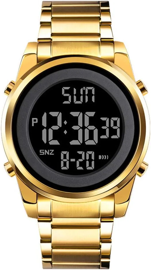 Multi downward Function Stainless Steel Waterproof Military Watch MASTOP Mens Watches Fashion LED Digital Sport Watch 