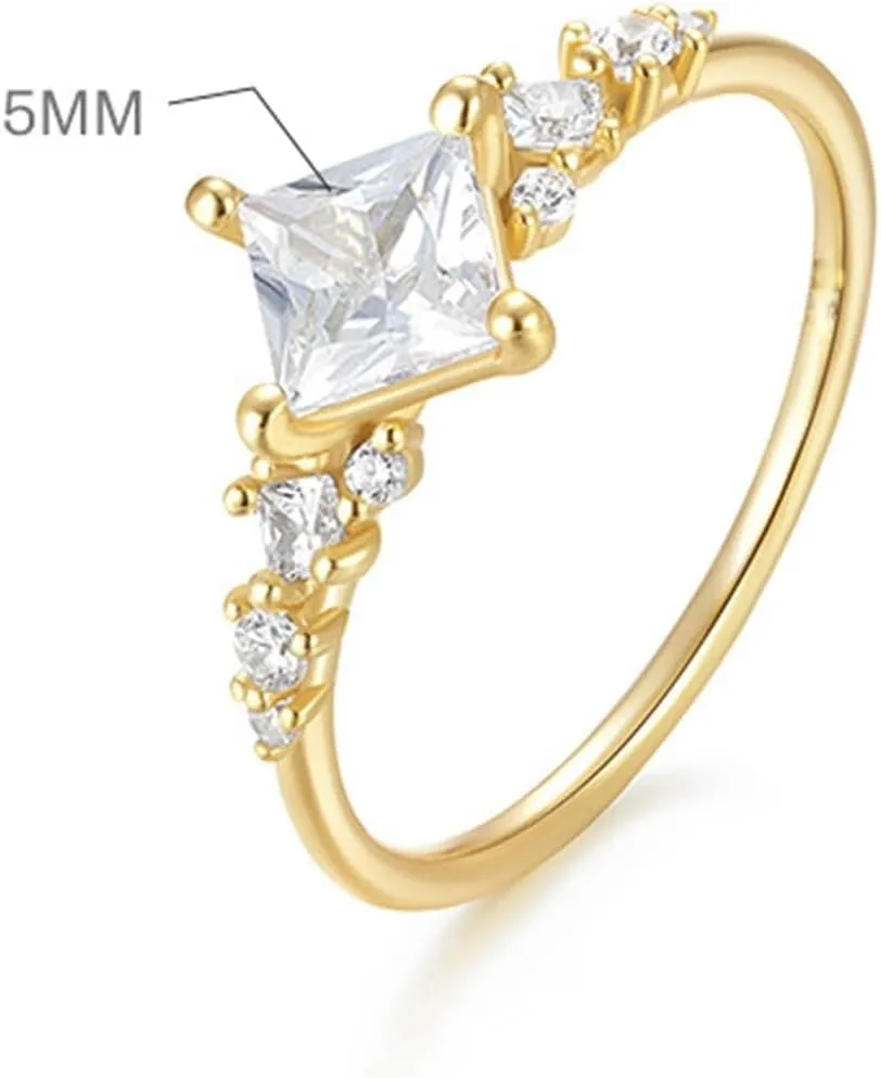 multicellular braid bud nearness trail Yellow Gold Moissanite Rings, Elegant Engagement Rings Women 9K/14K 