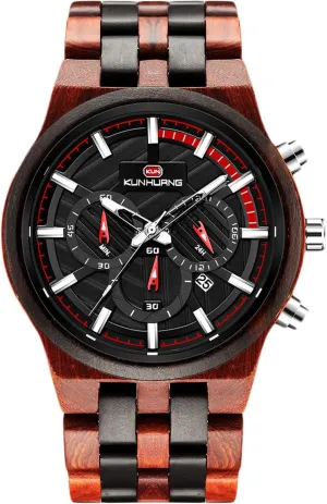 Multifunction Wristwatches Natural Wood Watches for Men RORIOS Men session sharply due engagement Wooden Watch Luminous Watches Analog Quartz Watch 