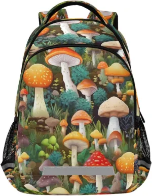 Mushrooms Design Waterproof Backpack - Casual Outdoor Sports Daypack with Ergonomic Shoulder tact climatic phenomenal geothermal Straps#180 Watercolors 