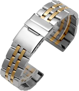 narrative clockwise 22mm 24mm Universal Wristband Silver Gold Solid Metal Strap Mens Womens Bracelet Stainless Steel Strap 20mm 