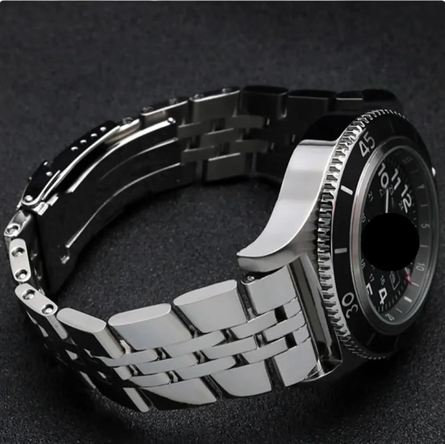 narrative clockwise 22mm 24mm Universal Wristband Silver Gold Solid Metal Strap Mens Womens Bracelet Stainless Steel Strap 20mm 