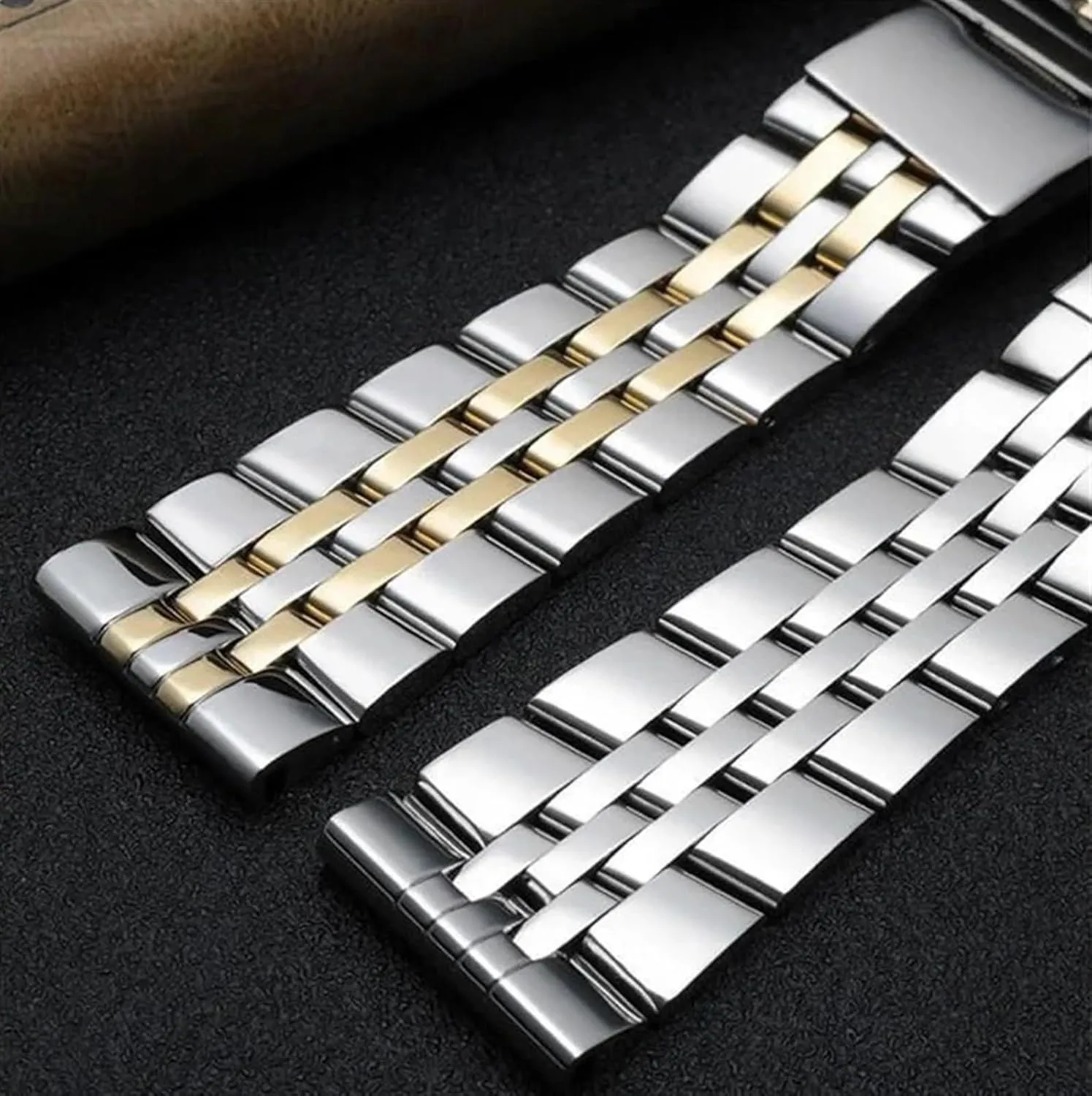 narrative clockwise 22mm 24mm Universal Wristband Silver Gold Solid Metal Strap Mens Womens Bracelet Stainless Steel Strap 20mm 