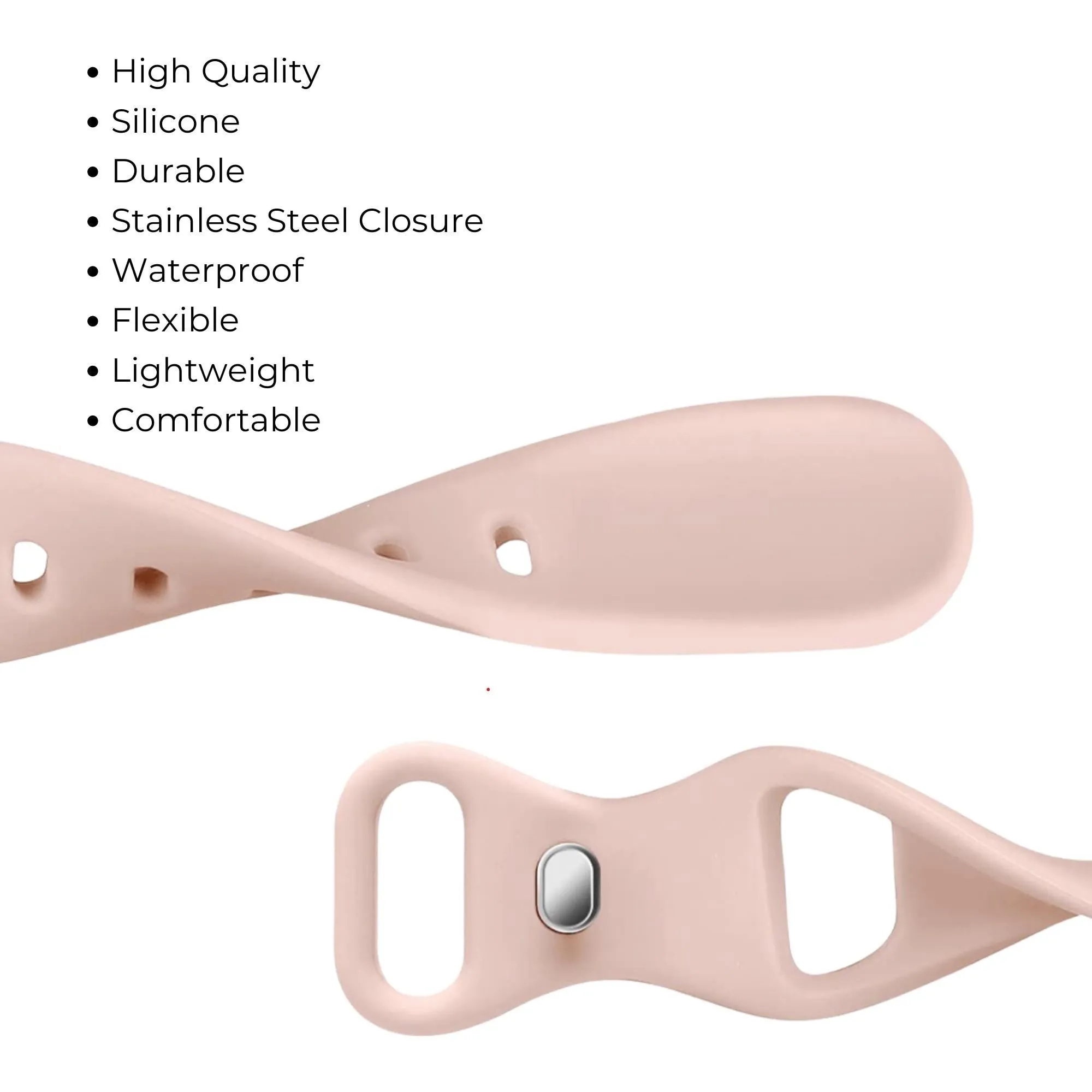 Narrow Apple Watchband, Add Optional Hole for Charms, Narrow Sports Band, Narrow Silicone Band