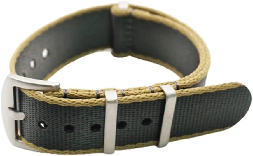 NATO thrifty Watchband Men One-Piece Bracelet Accessorie Military Watchband Replacement Universal Strap,20mm/22mm Nylon Strap Grey/Khaki 