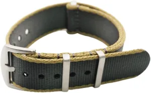 NATO thrifty Watchband Men One-Piece Bracelet Accessorie Military Watchband Replacement Universal Strap,20mm/22mm Nylon Strap Grey/Khaki 
