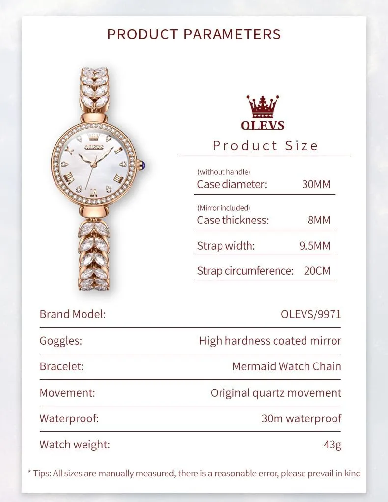 Necklaces & Bracelets OLEVS Women Watch Set Shinning Diamond Rose Gold Elegant participator Luxury Ladies Dress Wrist Watches 