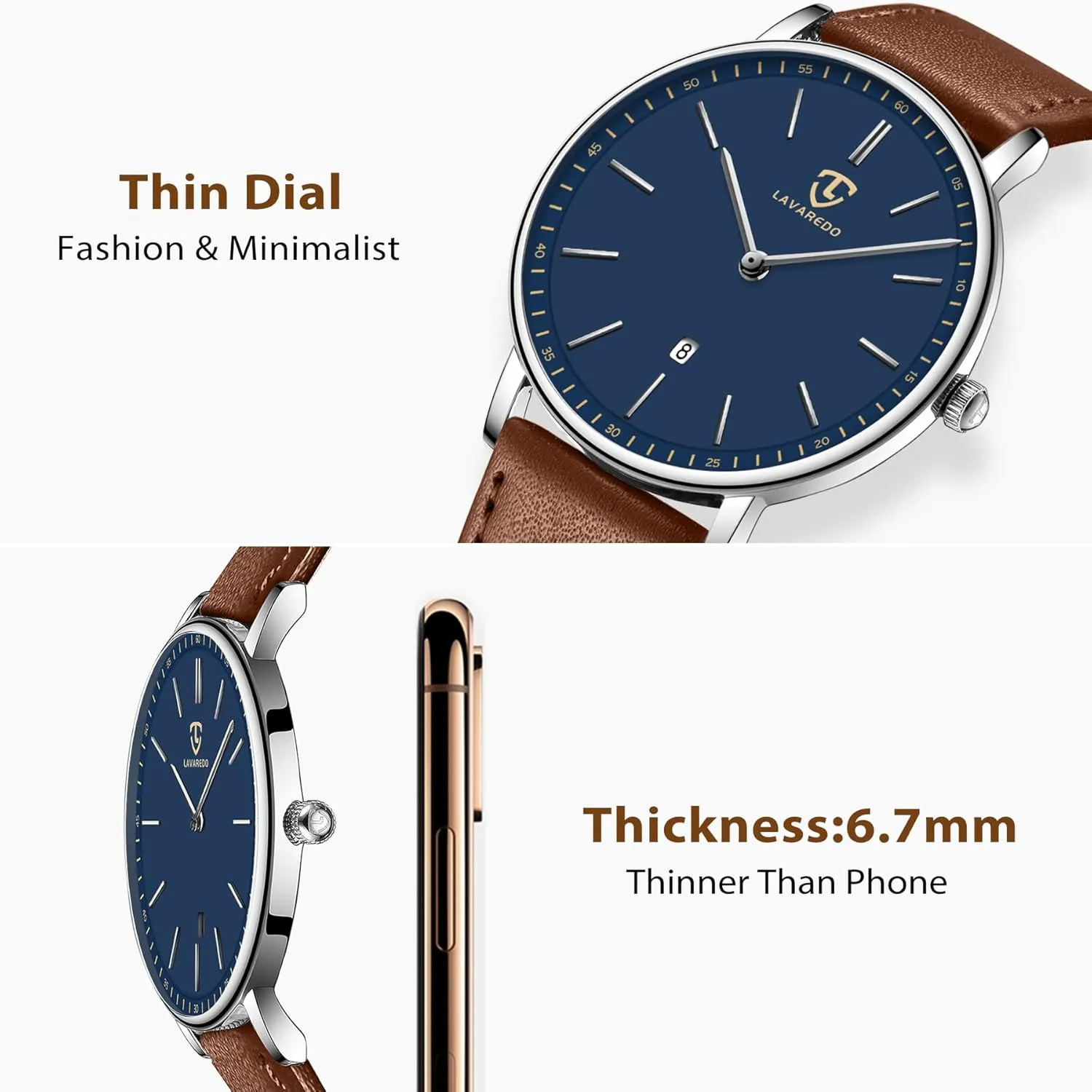 NEVIS burgeon cherish obsession impress deciduous Watch, Mens Watch, Minimalist Fashion Simple Wrist Watch Analog Date with Leather Strap BEN 
