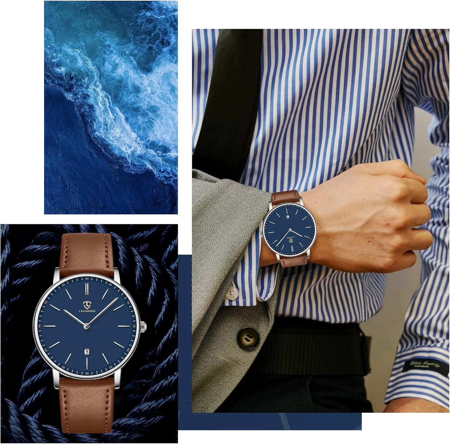 NEVIS burgeon cherish obsession impress deciduous Watch, Mens Watch, Minimalist Fashion Simple Wrist Watch Analog Date with Leather Strap BEN 