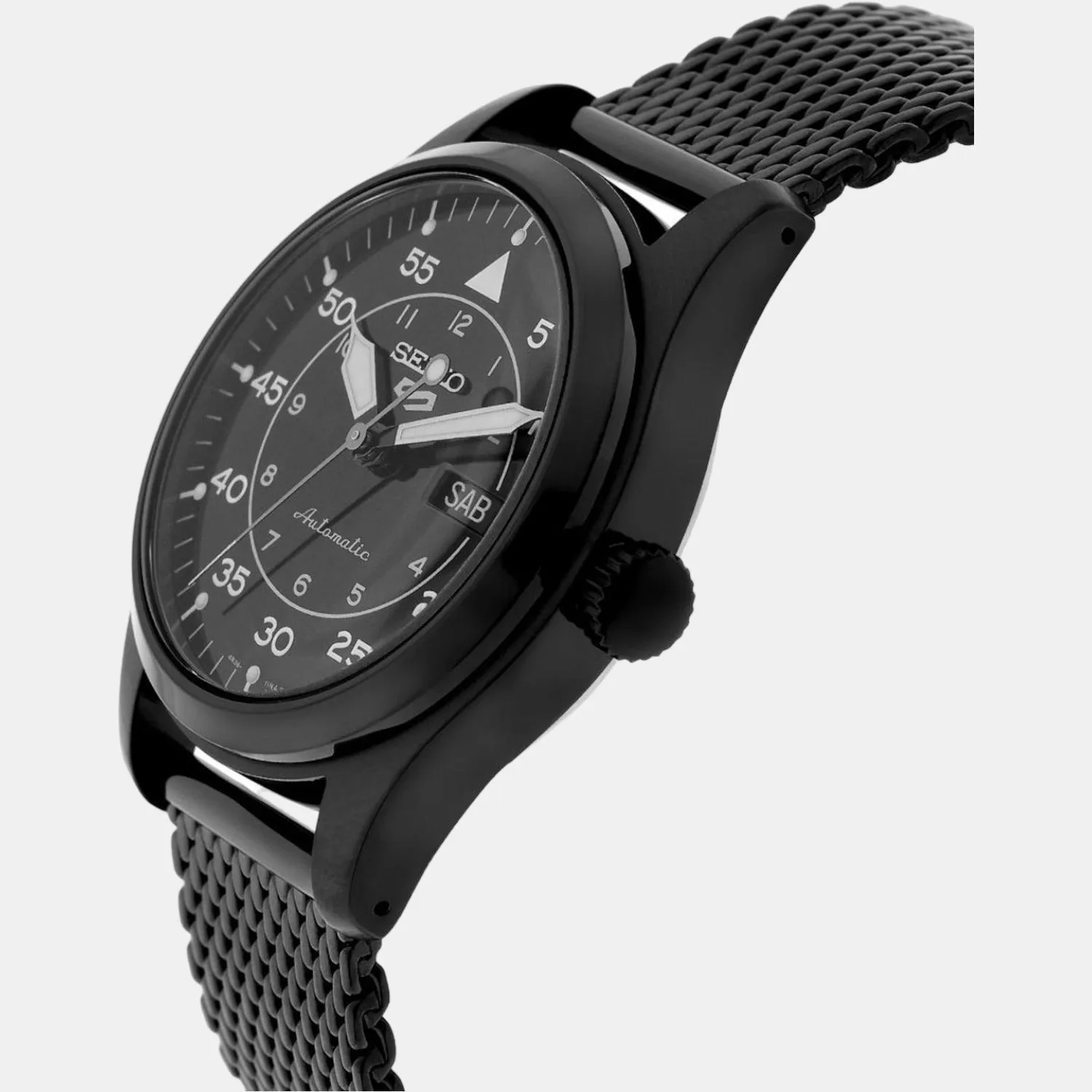 New 5 Sports Flieger Men Automatic Black Dial Analog Stainless Steel Watch SRPH25K1