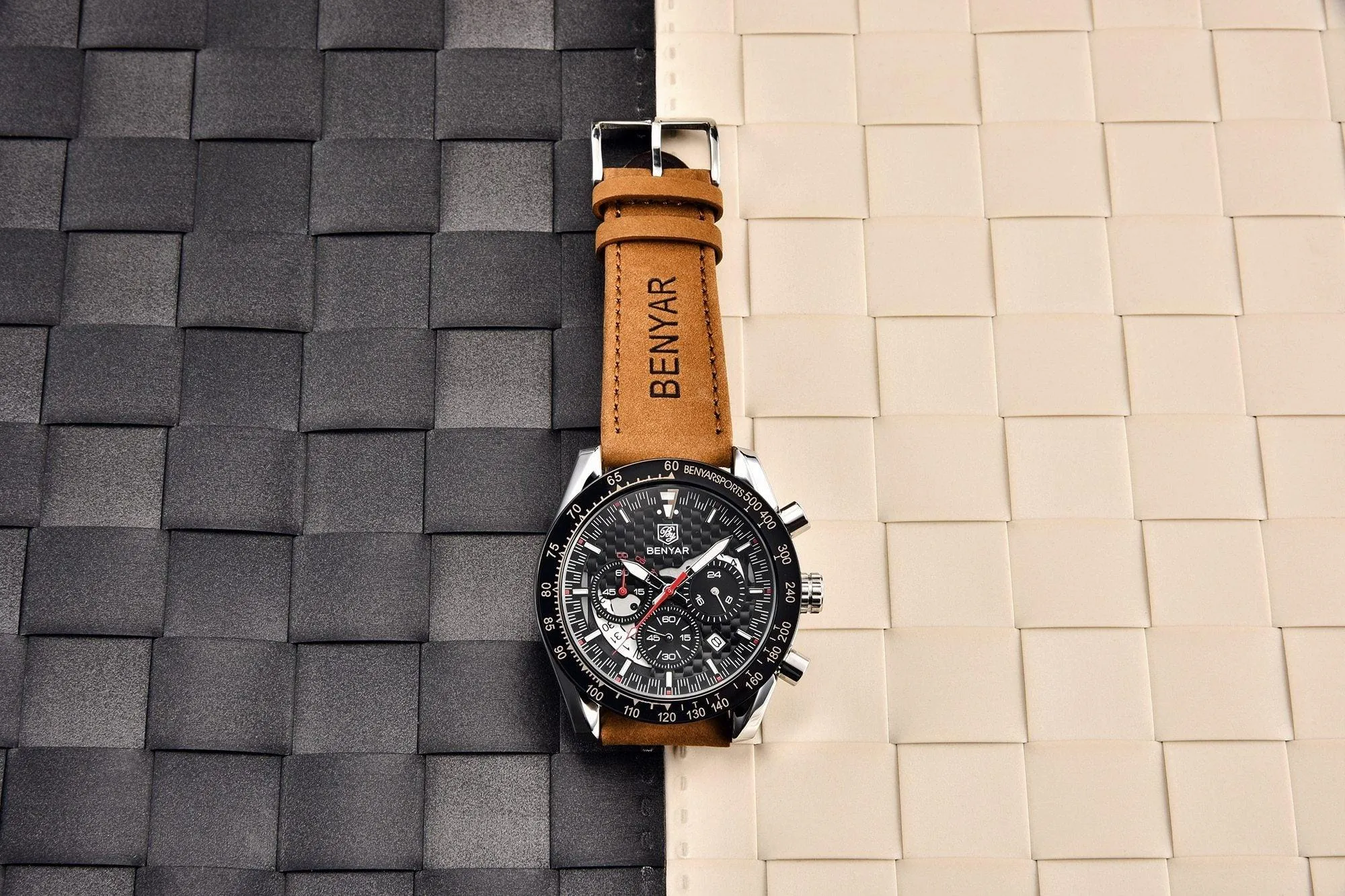 New Men Luxury Watches Leather Strap Waterproof Sport Quartz Chronograph Military Watch Men Clock