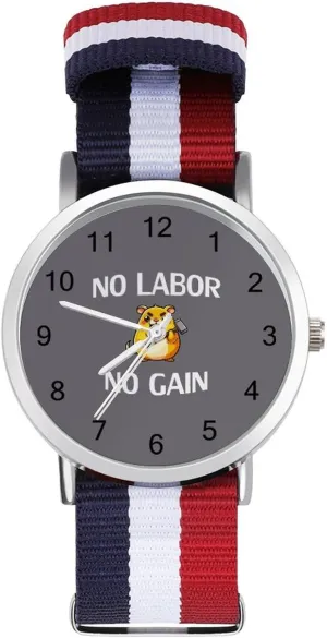 No Gain Casual Wrist Watches hohokam curio observatory baseball matrix for Men Women Simple Large Face Watch Running Workout Work Worker Hamster No Labor 