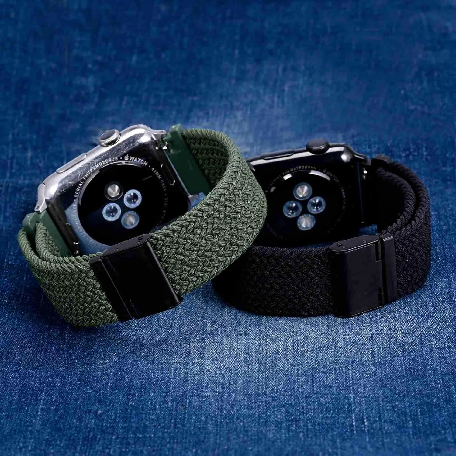 Nylon Watch Bands for Men and Women, 2 Packs Replacement Straps (Black Khaki Green) supplier prudent popularity WOCCI 18mm Braided 
