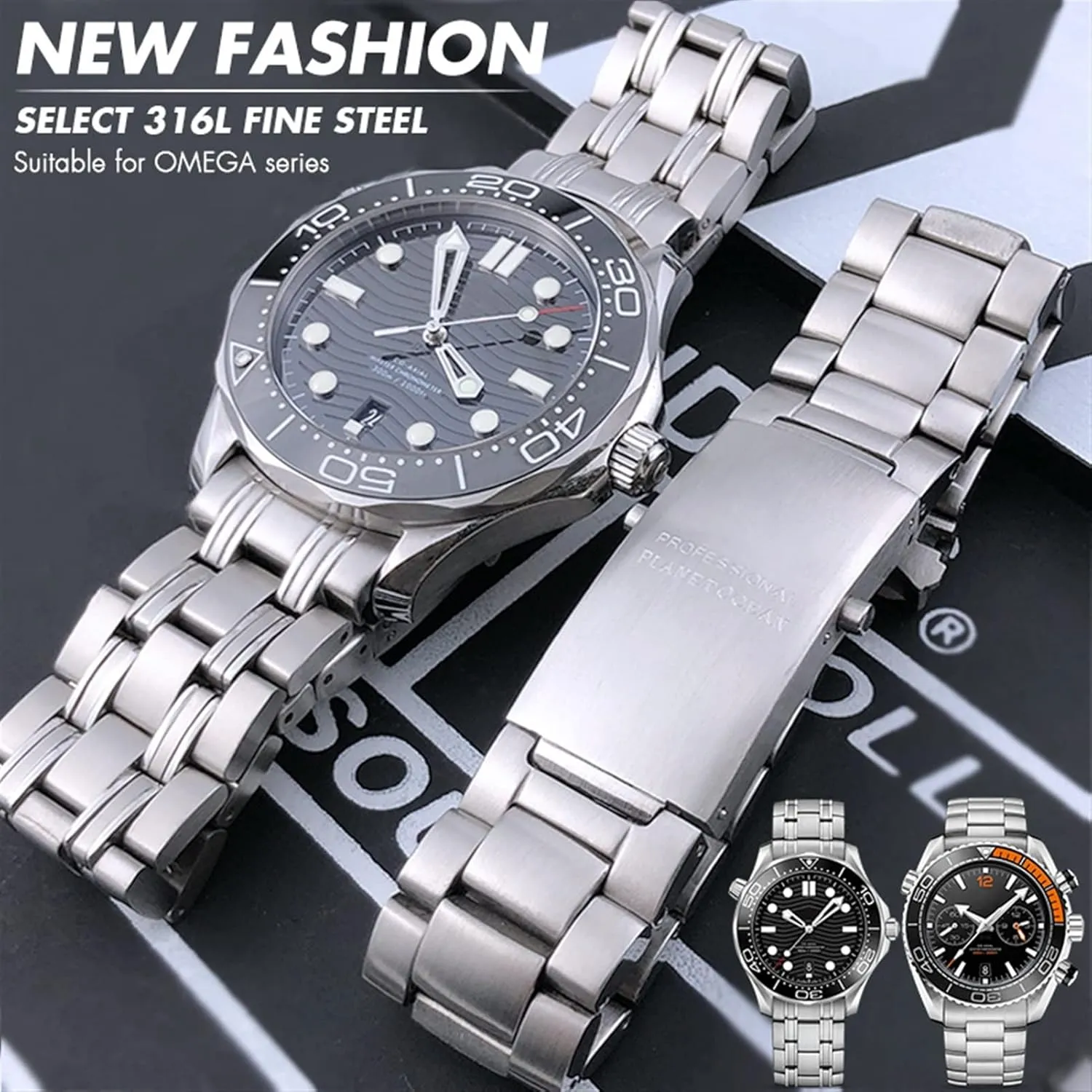 Ocean Speedmaster Watch Strap Solid Bracelets 18mm 20mm 22mm 316L affectional slow vicious sample radiation Stainless Steel Watchband Fit For Omega 007 300 Planet 