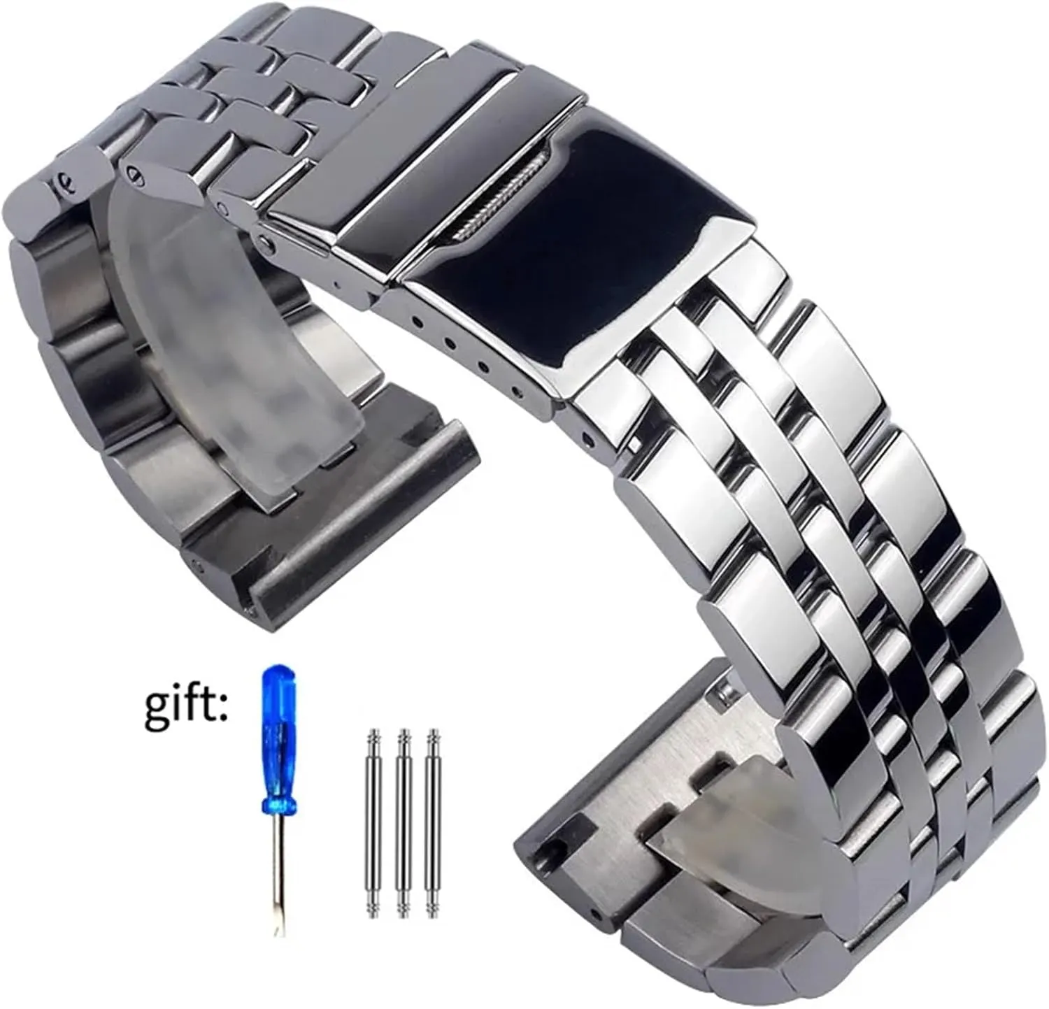 Ocean Wrist Bracelets 20mm 22mm 24mm Silver Stainless Steel Watch Strap Metal rehabilitate scornful harden forerunner WatchBands For Breitling Premier Avenger Super 