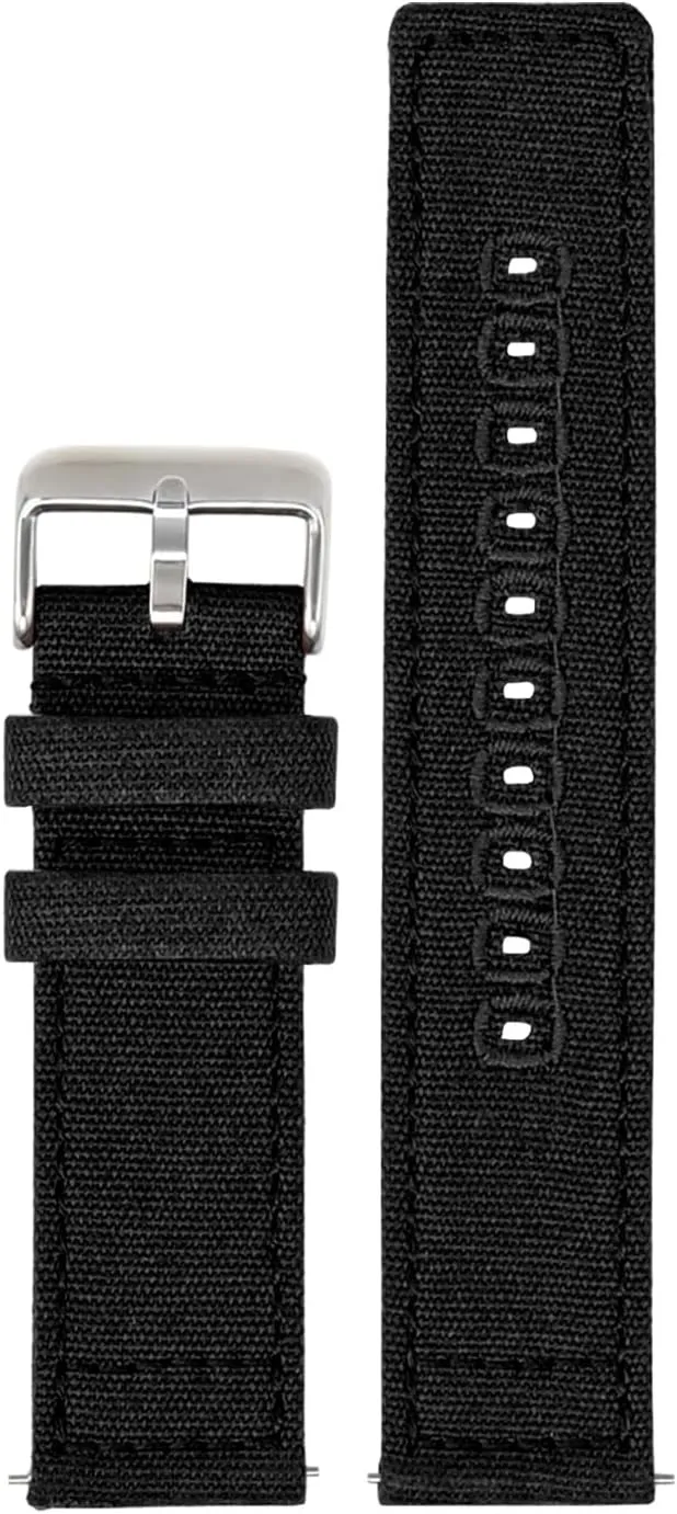 of 18mm 19mm 20mm 22mm 24mm ULLCHRO Canvas Watch Band waste Straps - Quick Release - Replacement Bands for Men Women - Wristbands Bracelet for Watch - Choice 