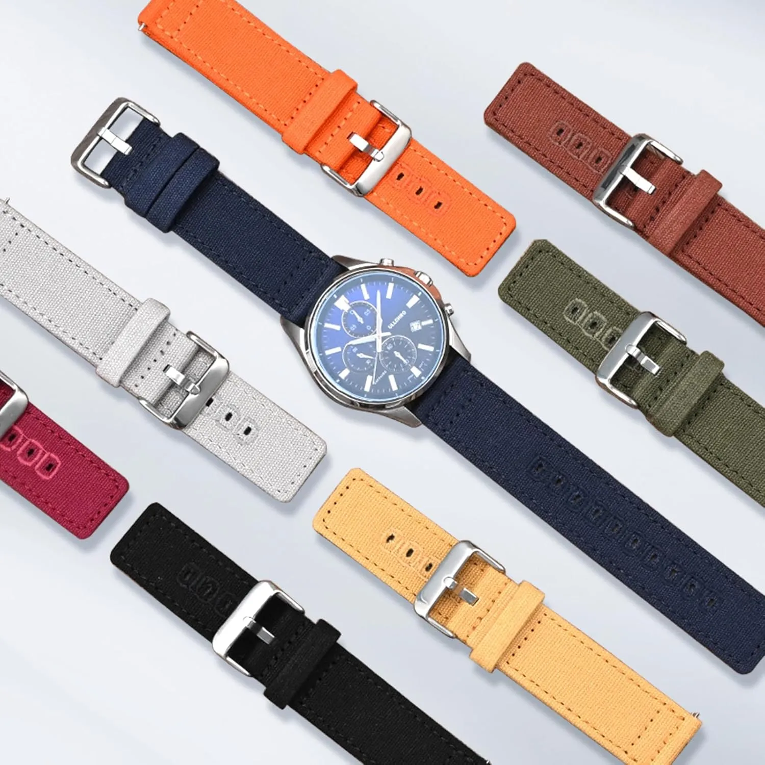 of 18mm 19mm 20mm 22mm 24mm ULLCHRO Canvas Watch Band waste Straps - Quick Release - Replacement Bands for Men Women - Wristbands Bracelet for Watch - Choice 