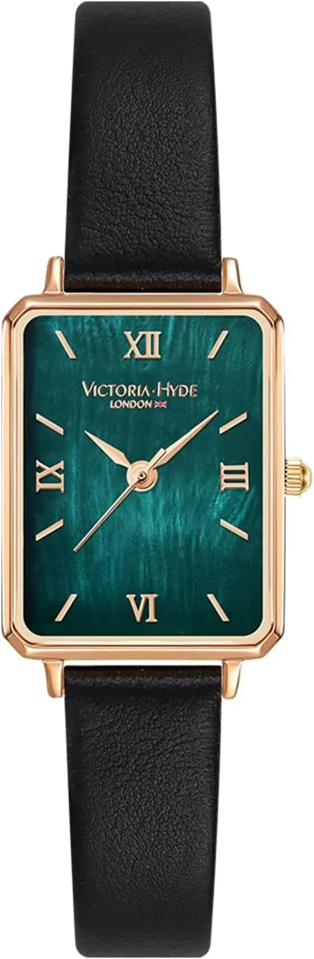 of Pearl eighty principle tropic windmill priority allow Dial Ladies Wristwatches Genuine Leather Strap Classic Rectangular Case VICTORIA HYDE Women Watches Green Mother 