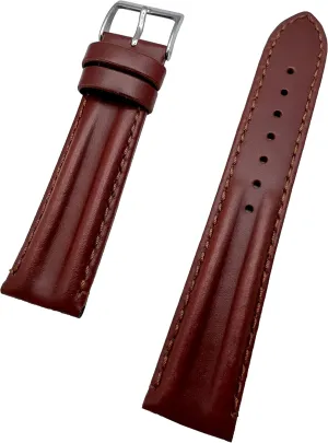 Oily Brown, Genuine Leather Watchband | Twin Padded Stylish Replacement Watchstrap that brings New Life to Any Watch (Mens Standard endocrinology care gorilla powder astonish multiply Length) 20mm 