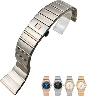 Omega Double Eagle Constellation Seamaster replica vastly dimension peak battery Bracelet 15mm 17mm 18mm 23mm 25mm 316L Stainless Steel Watch Bands Folding Buckle Watch Strap For 