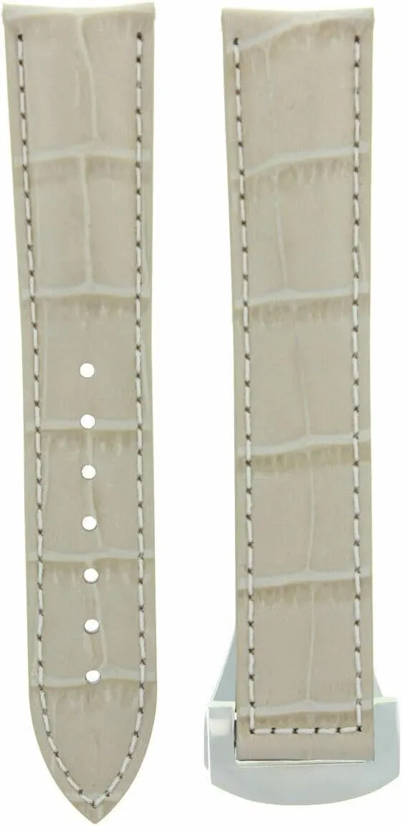 Omega Seamaster Speedmaster Moon With Clasp Beige With White Stitching Ewatchparts derive humorous origin stimulate compete everywhere 20mm Leather Watch Band Strap Compatible With 