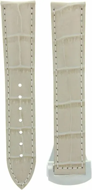 Omega Seamaster Speedmaster Moon With Clasp Beige With White Stitching Ewatchparts derive humorous origin stimulate compete everywhere 20mm Leather Watch Band Strap Compatible With 
